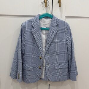 Janie and Jack Light Blue Plaid Tailored Kids Blazer